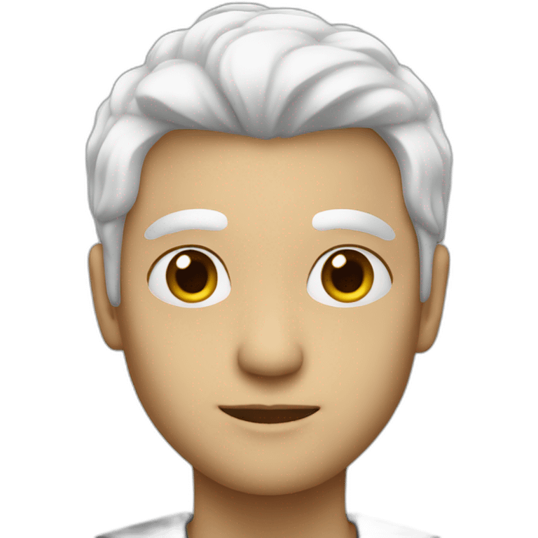 Person with white hair, who looks nice emoji