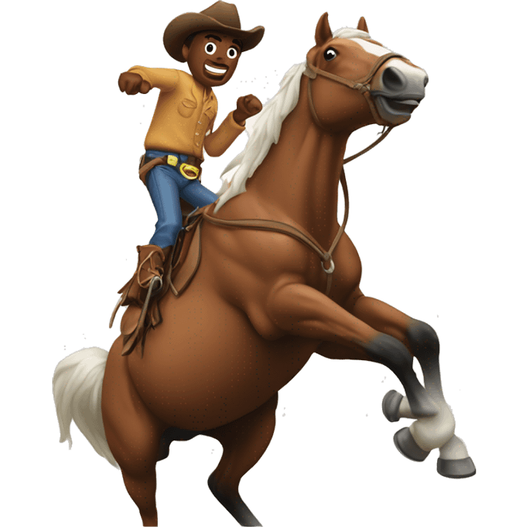 bucking horse with cowboy emoji