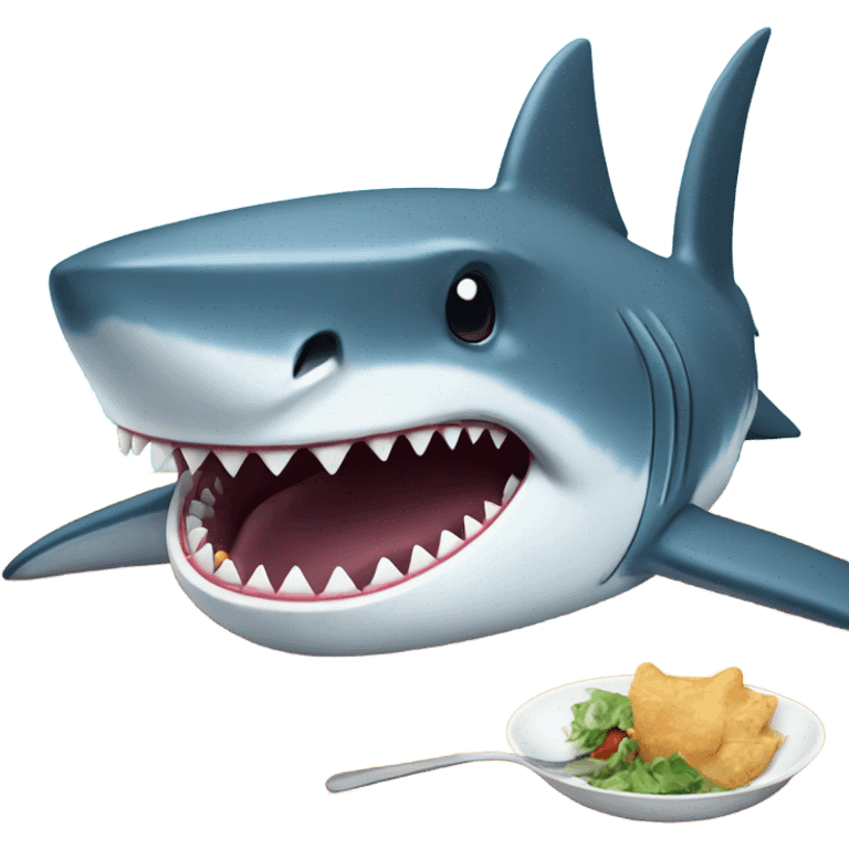 Shark eating food emoji