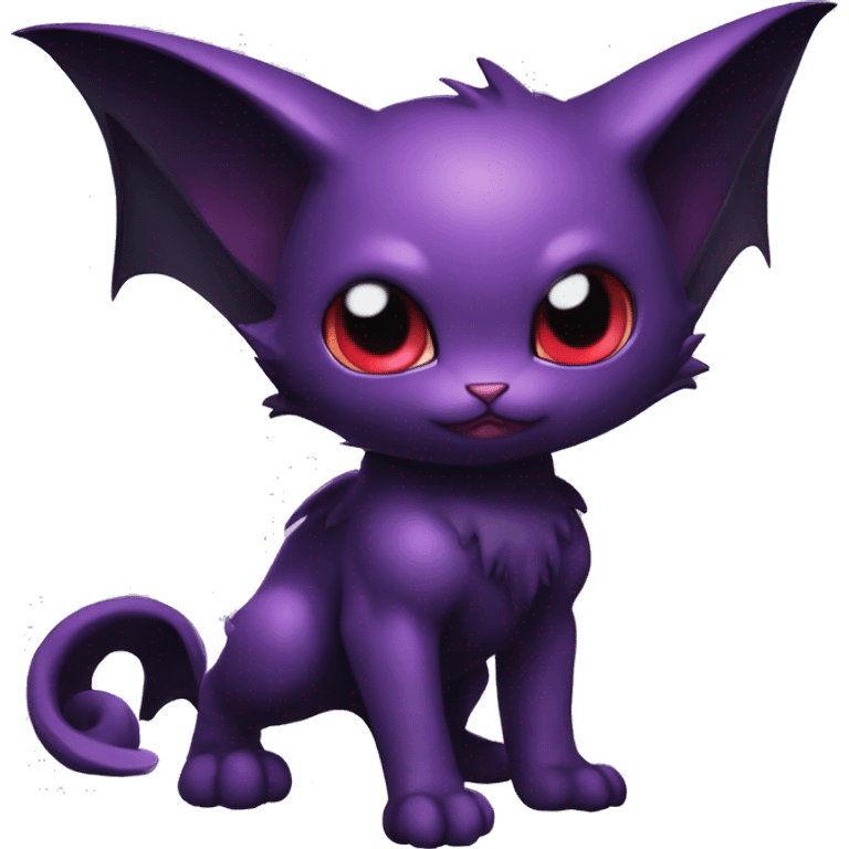 Cool Cute Edgy Dark Black Red Purple Batty Chibi Noibat-Cat-Pokémon-Fakémon-hybrid emoji