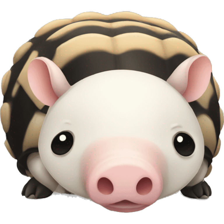 Black and white chubby armadillo pig panda centipede armadillo  emoji