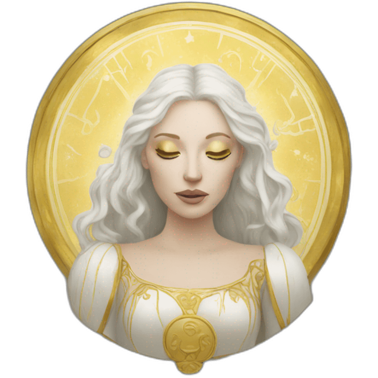 White and gold tarot card emoji