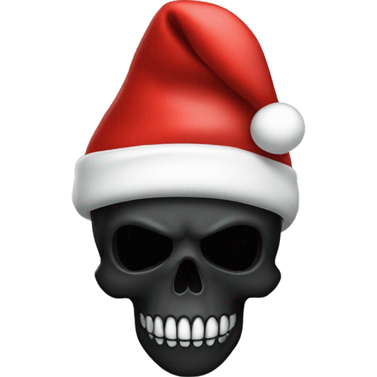 Black skull with Santa hat emoji