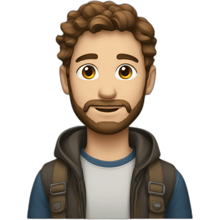 a young man with brown hair and beard emoji