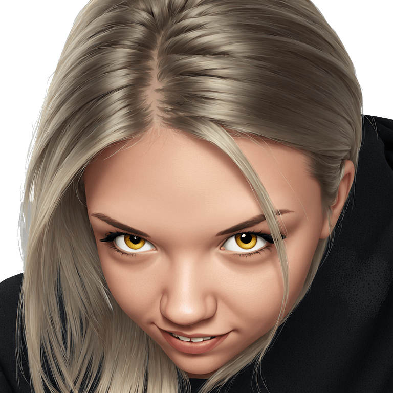 blonde girl with piercing portrait emoji