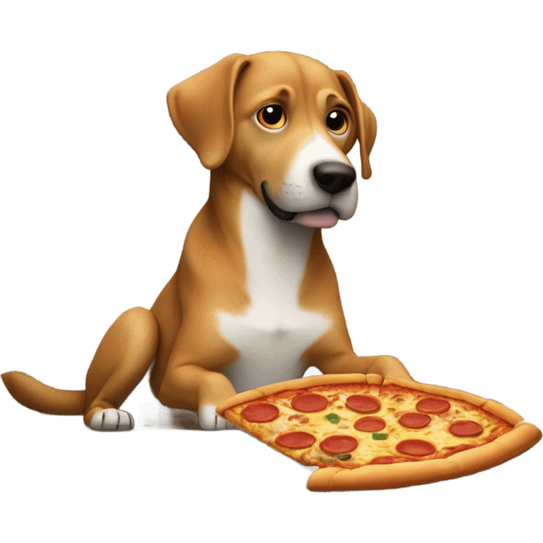 DOG EATING PIZZA WATCHING TV ON COUCH emoji