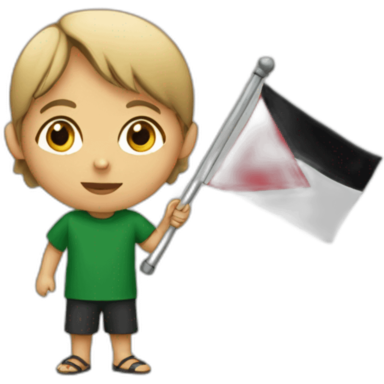 A child holding the Palestinian flag  emoji