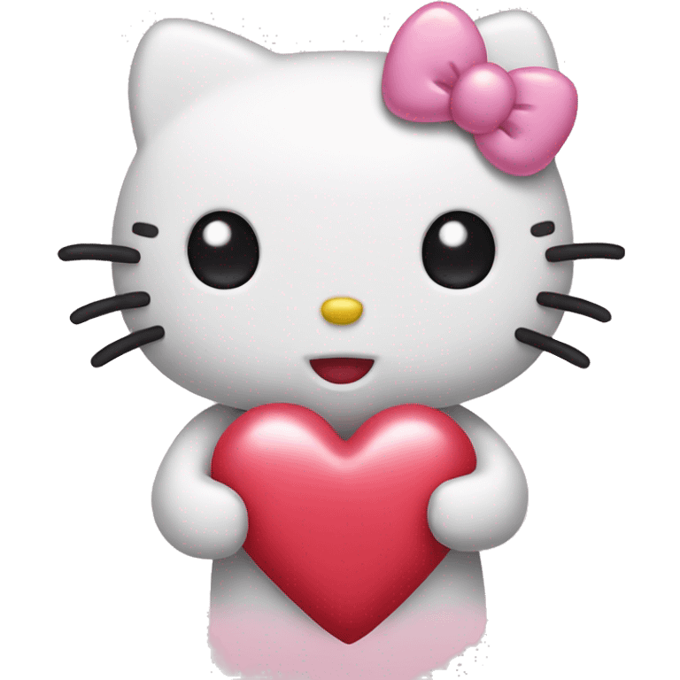 hello kitty with heart emoji