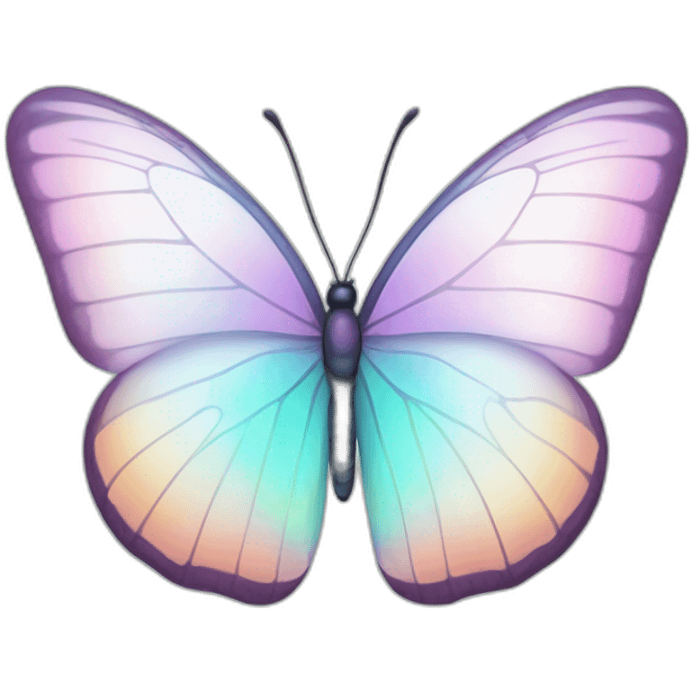 Pastel white rainbow iridescent butterfly emoji