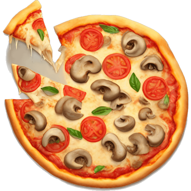 pizza with mushrooms and tomatoes emoji