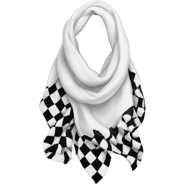 white scarf with check and thin black lines  emoji