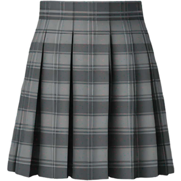 Grey tartan pleated mini skirt, isolated emoji