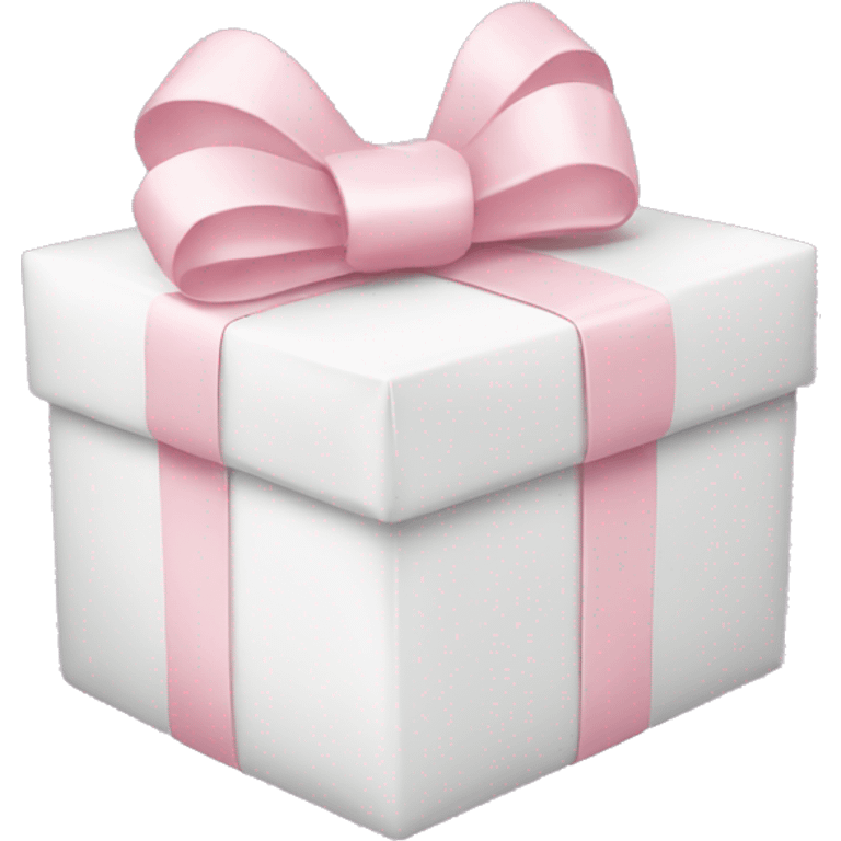 white wrapped present with light pink bow emoji