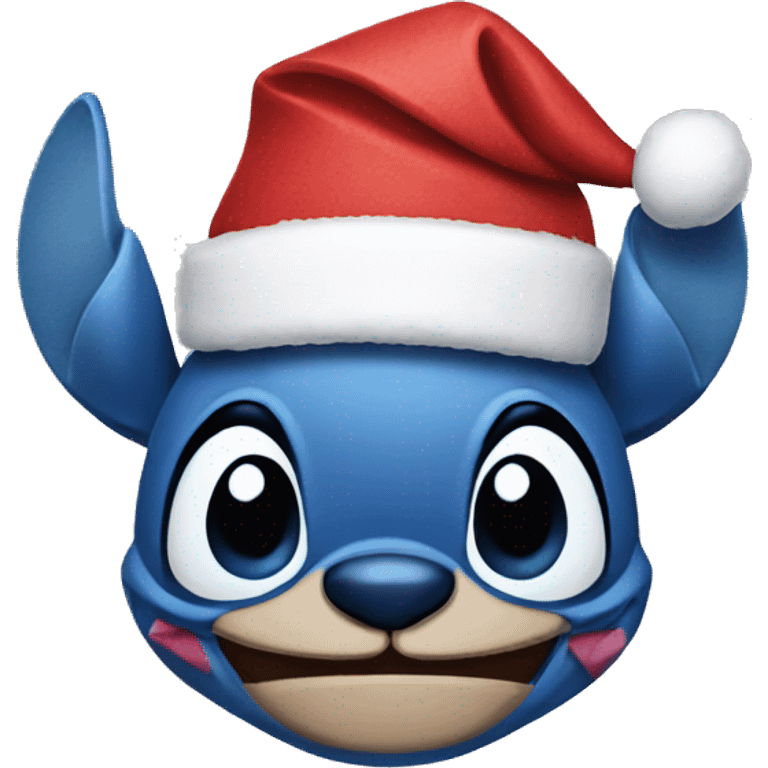 Stitch with Christmas hat emoji