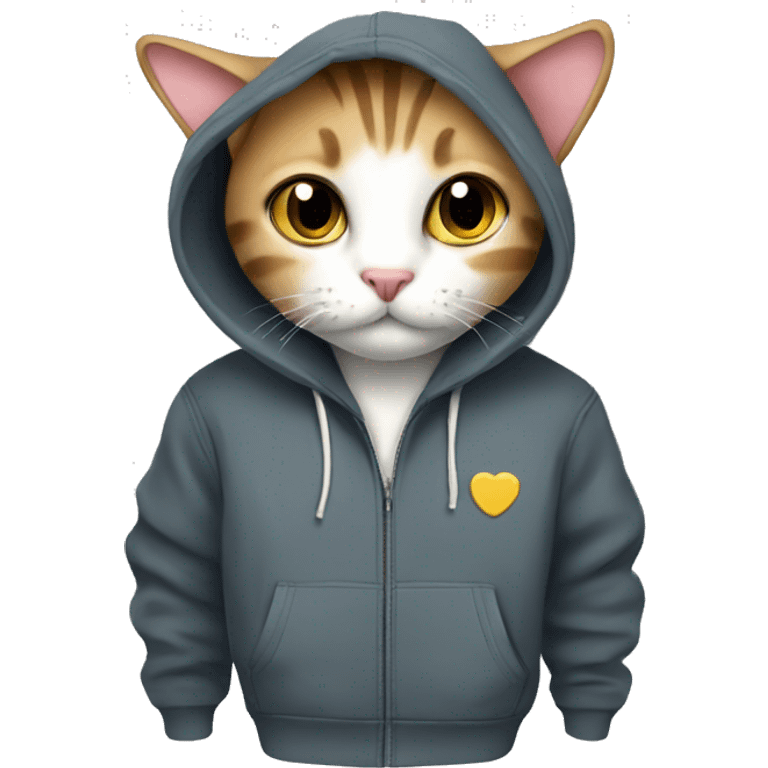 Cute hoodie with cat on it emoji