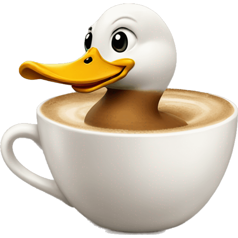 Duck with Starbucks cappuccino emoji