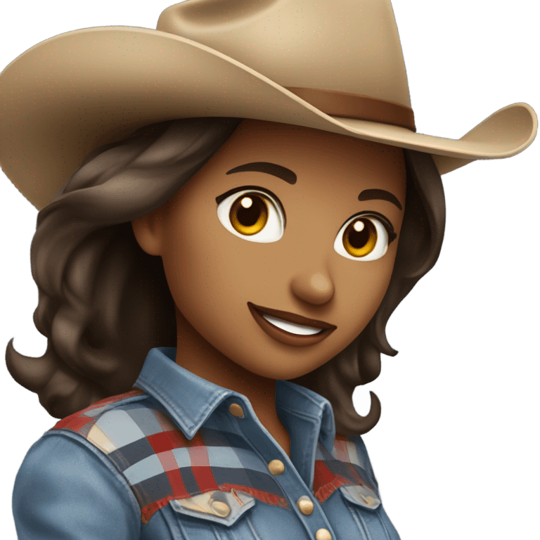 Very pretty brunette cowgirl  emoji