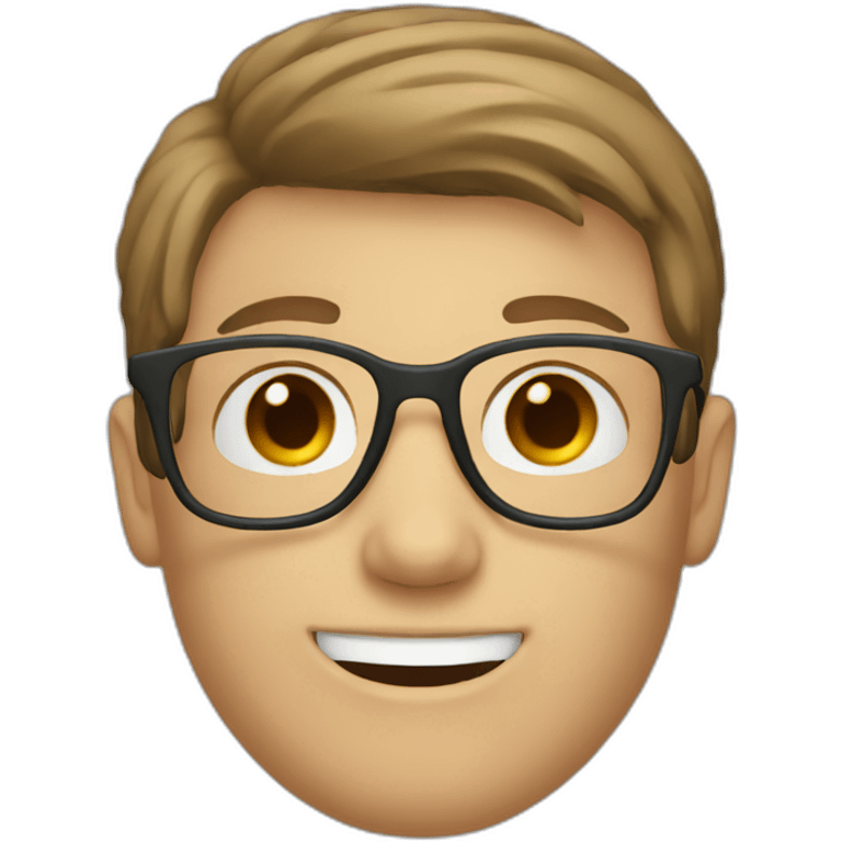 white boy with brown hair with gray glasses emoji