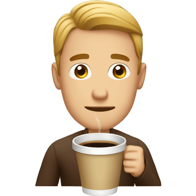 A guy drinking coffee emoji