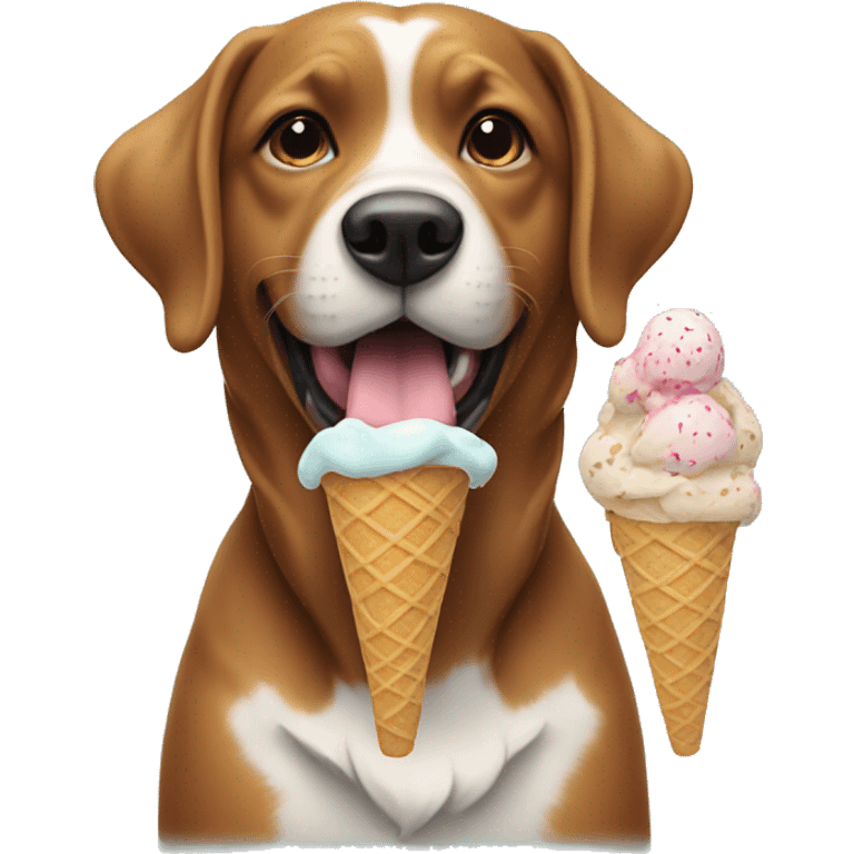 Dog eating ice cream  emoji