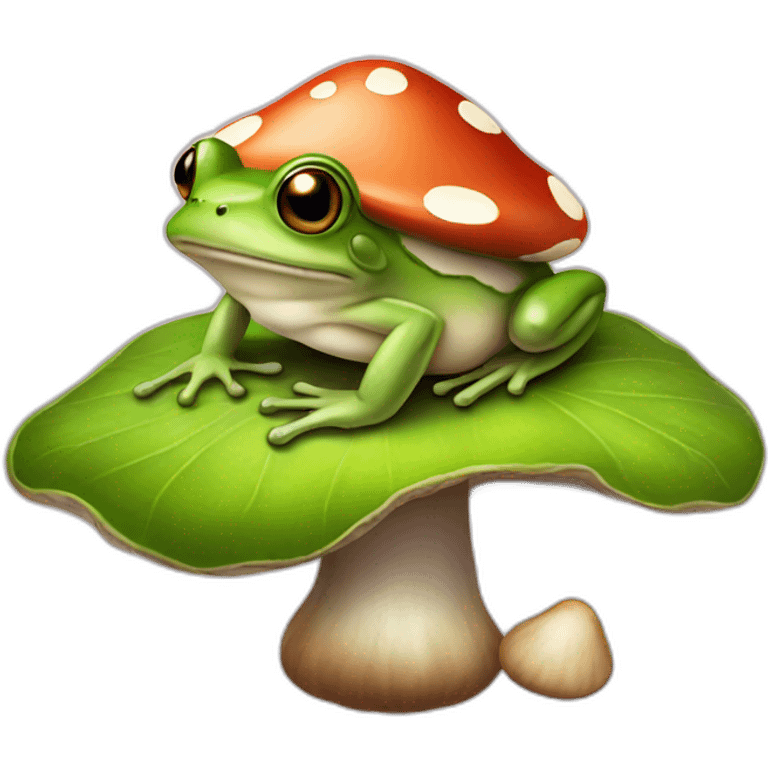 frog on mushroom emoji