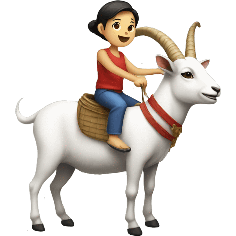 Siam with short hair riding a goat emoji