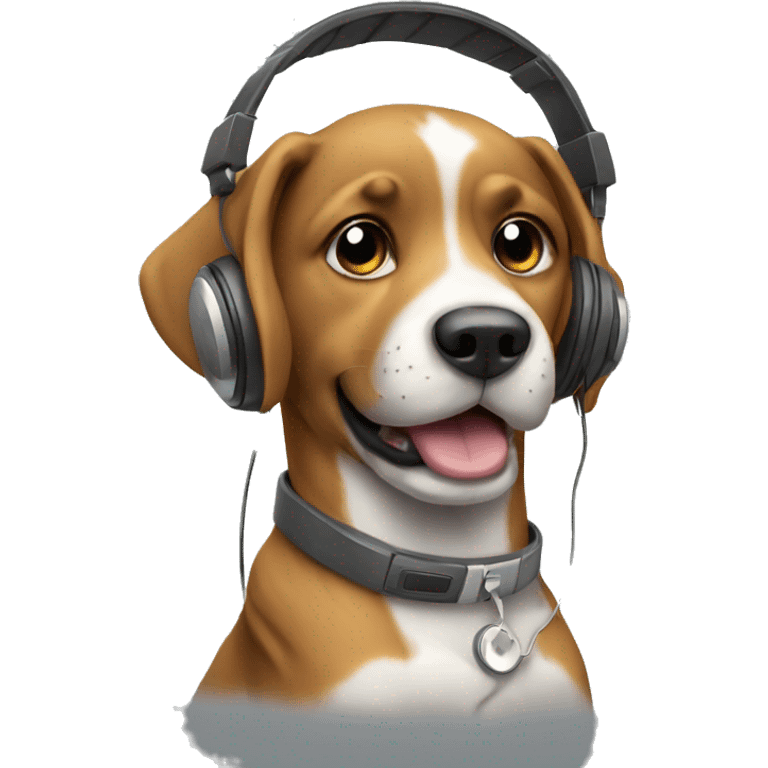 Dog with headphones emoji