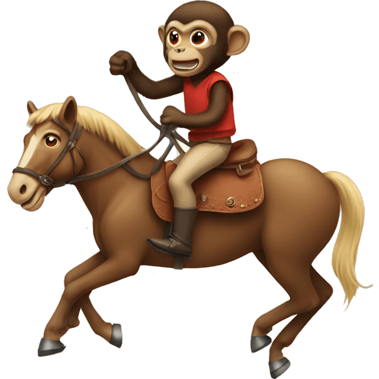 Monkey riding a horse emoji