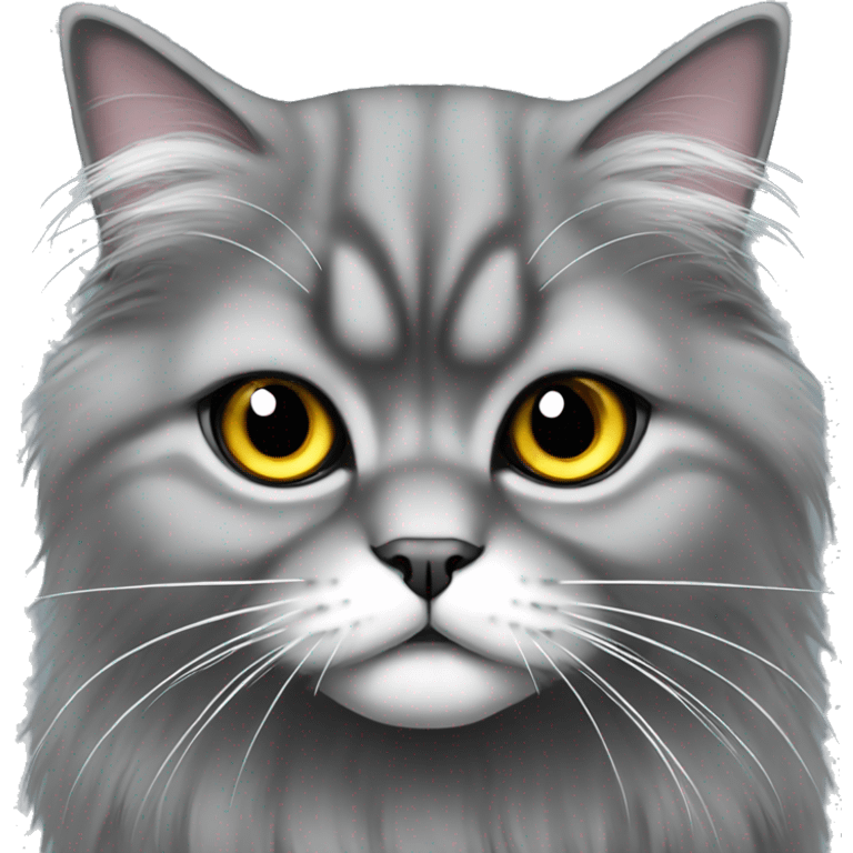 Grey Persian cat with long hairs  emoji