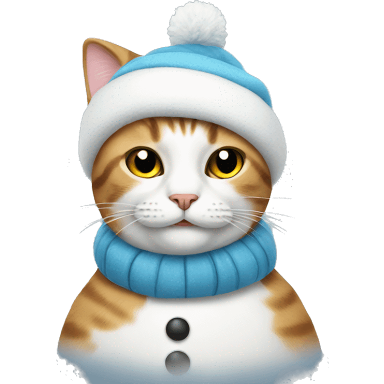 Cat wearing a snowman costume emoji