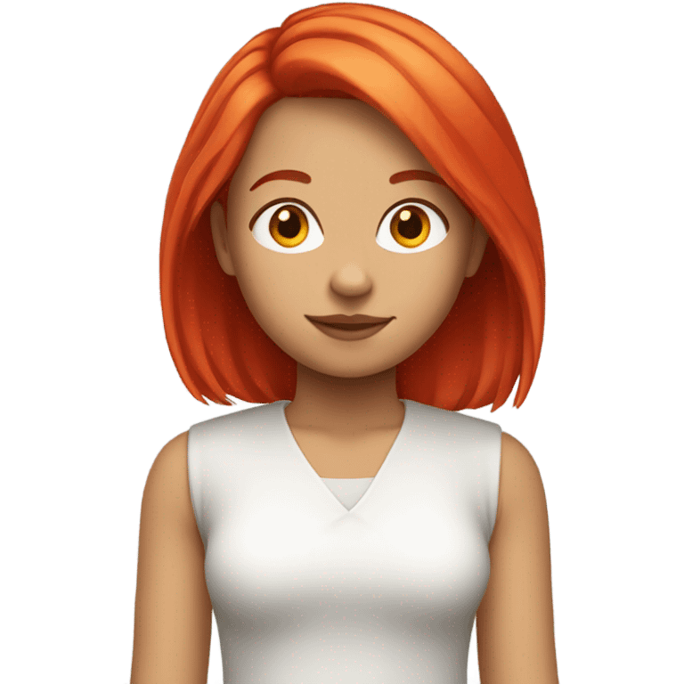 girl with straight shoulder length bright red hair  emoji