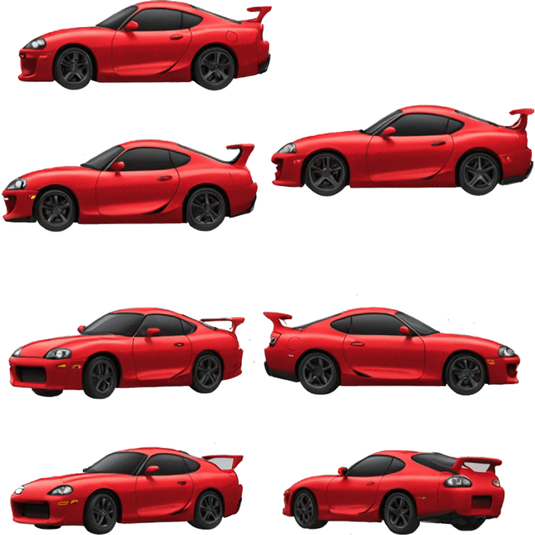 Red Toyota Supra with black hood  emoji