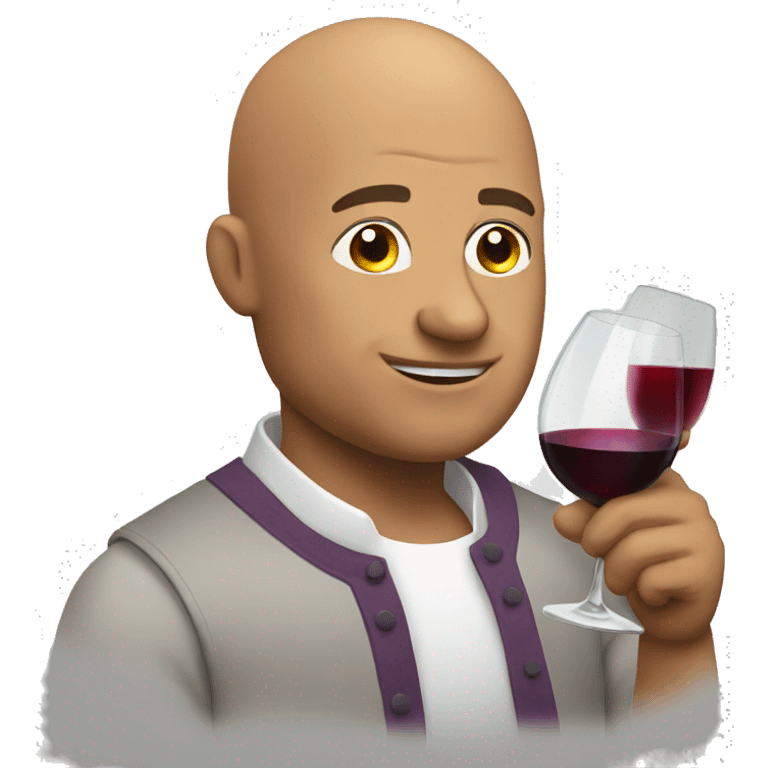 Bald man drinking wine  emoji