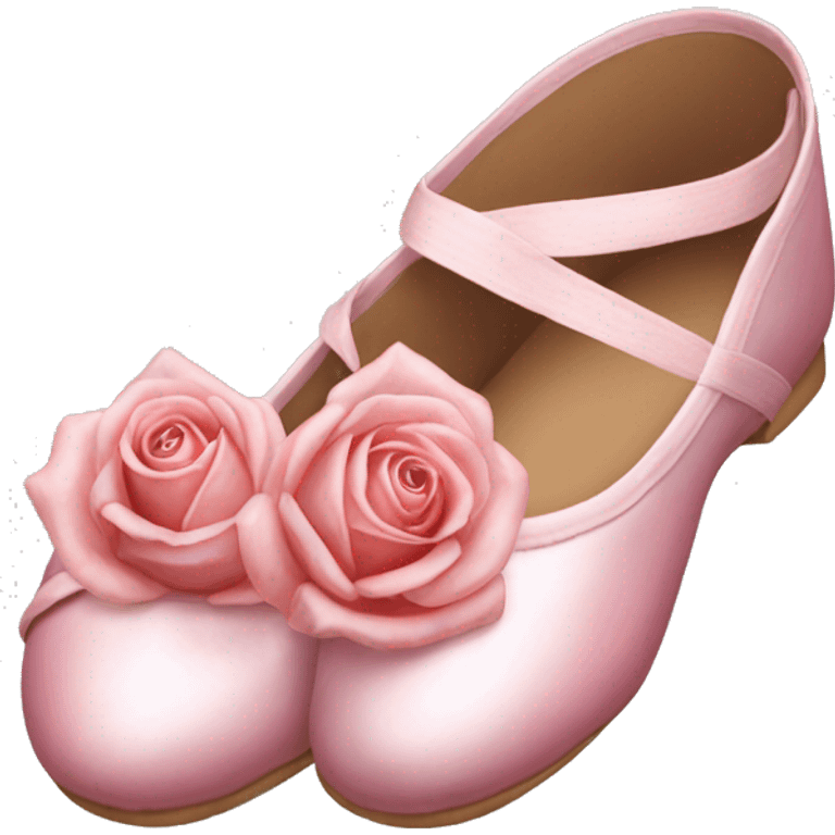 Realistic rose god ballet shoes emoji