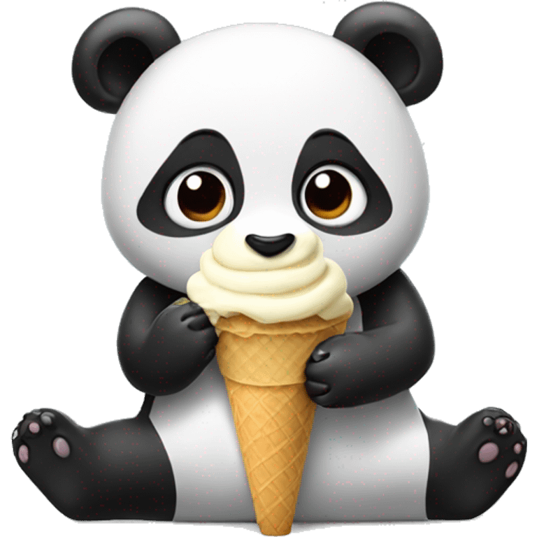 Panda eating ice cream emoji