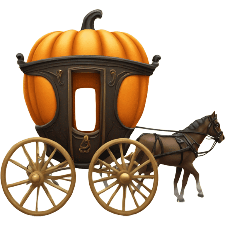 Carriage turned into pumpkin emoji