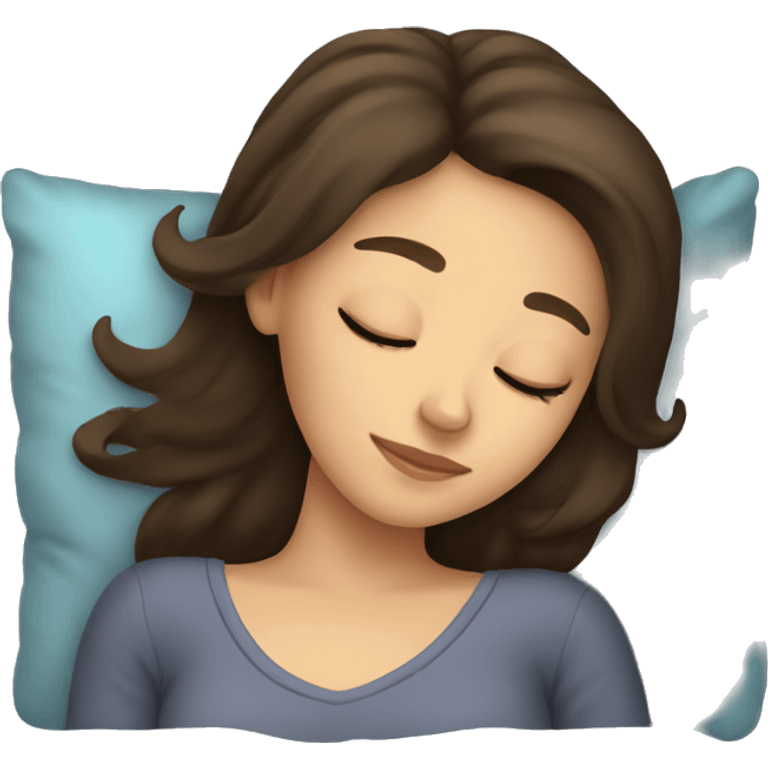 Brunette girl sleeping emoji