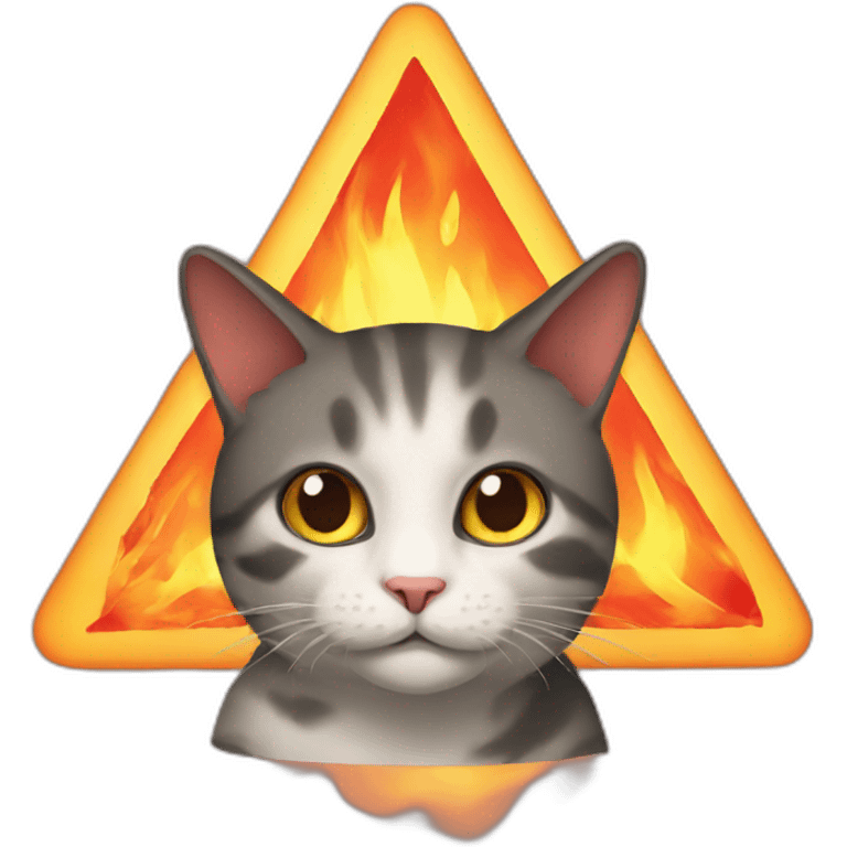 fire triangle cat emoji