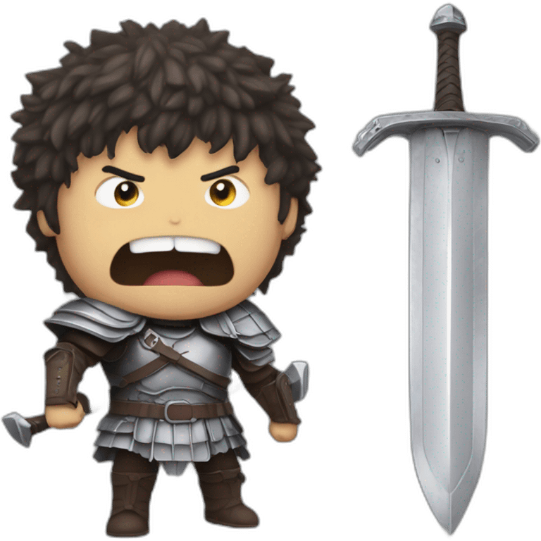 angry berserk guts with large claymore without guard emoji