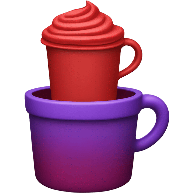 Red cup stacked on another red cup with purple liquid inside emoji