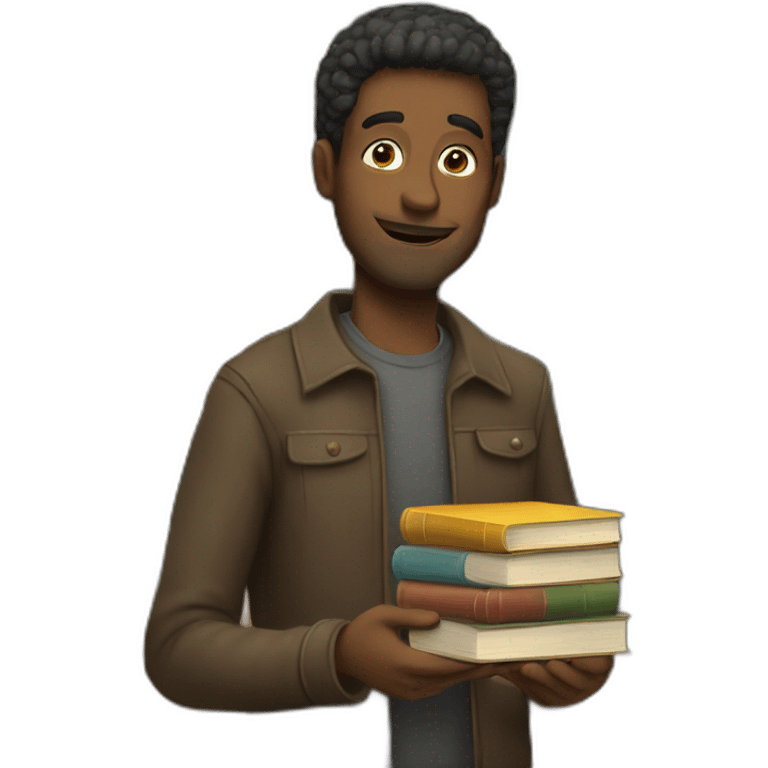 Man with books emoji