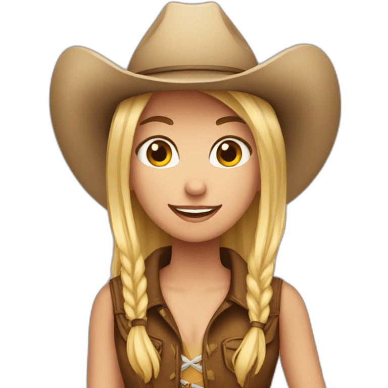 girl with blond hair and cowboy hat emoji