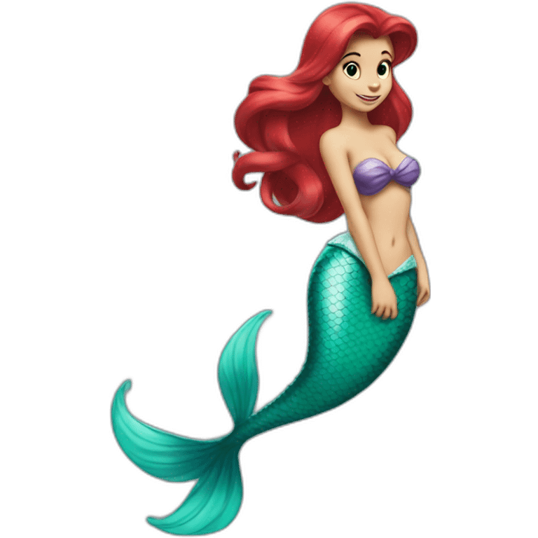 Ariel the little mermaid with her tail emoji