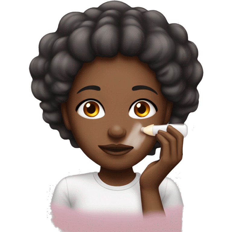 Black girl applying cream on face emoji