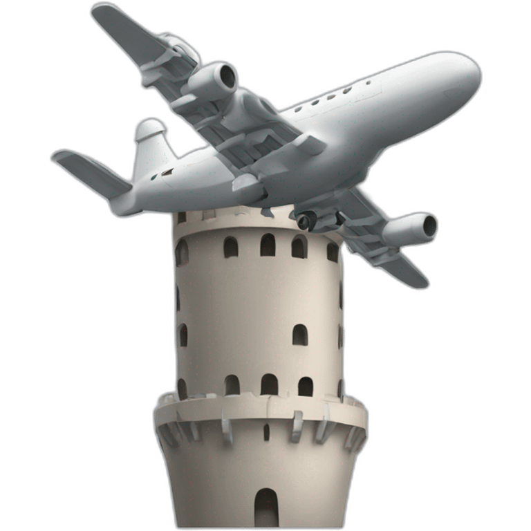 a plane in a tower emoji