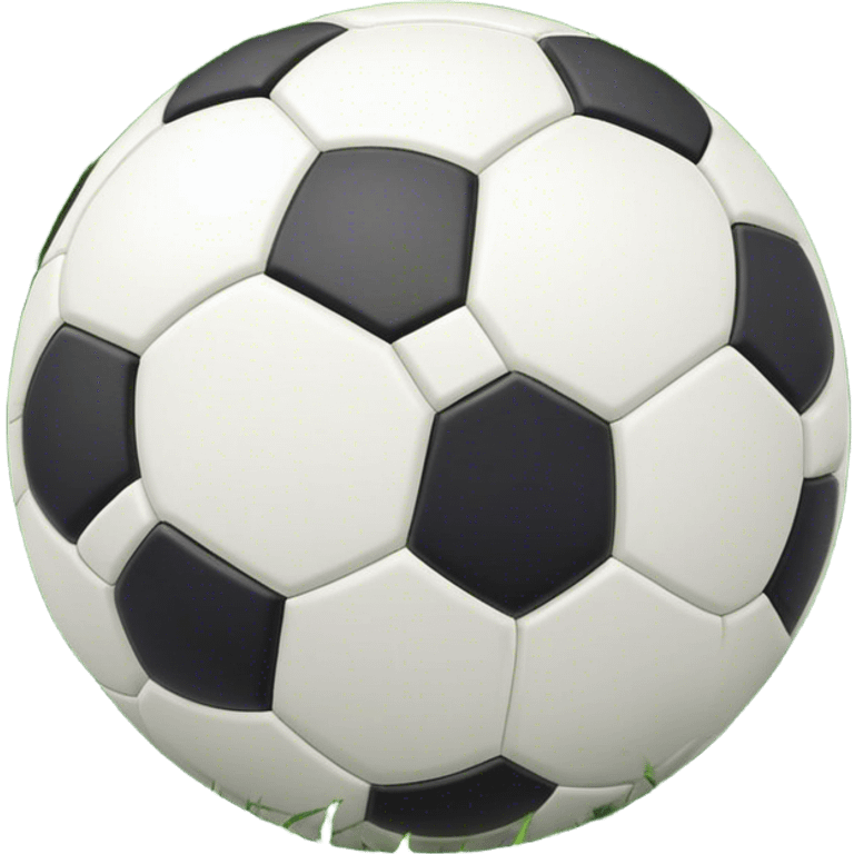 Cinematic Realistic image of a soccer ball resting on a lush, manicured field, rendered with detailed panel textures and crisp stitching, bathed in soft, natural lighting that highlights its timeless athletic appeal emoji