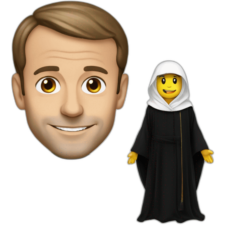 Emmanuel Macron with an abaya emoji