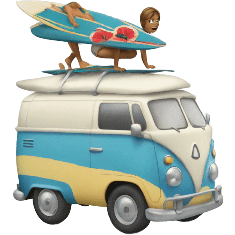 Surfing car  emoji