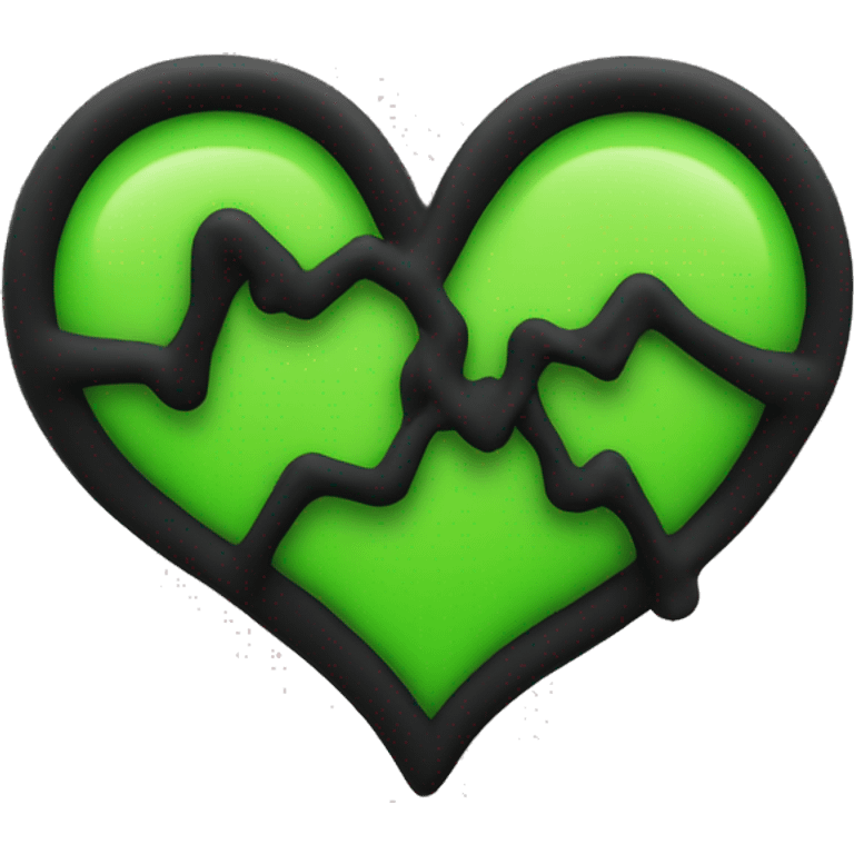 acid green heart with black “brat” text emoji