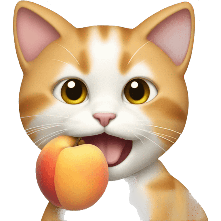 Cat eating peach  emoji